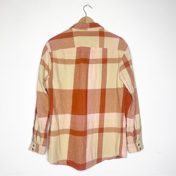 Roxy Women's Plaid Button Down Shirt - Orange and Cream - Picture 6 of 7